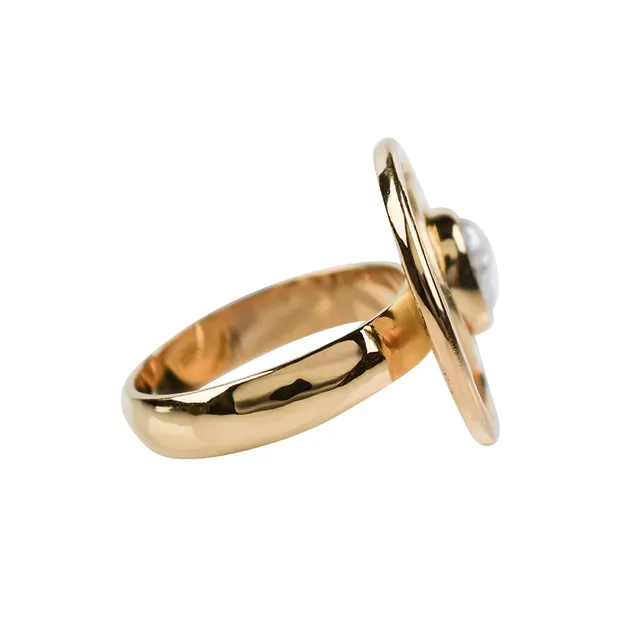 Ring Keshi-Perle, Mond, Größe 63, vergoldet | Edelsteine, Heilsteine & Schmuck