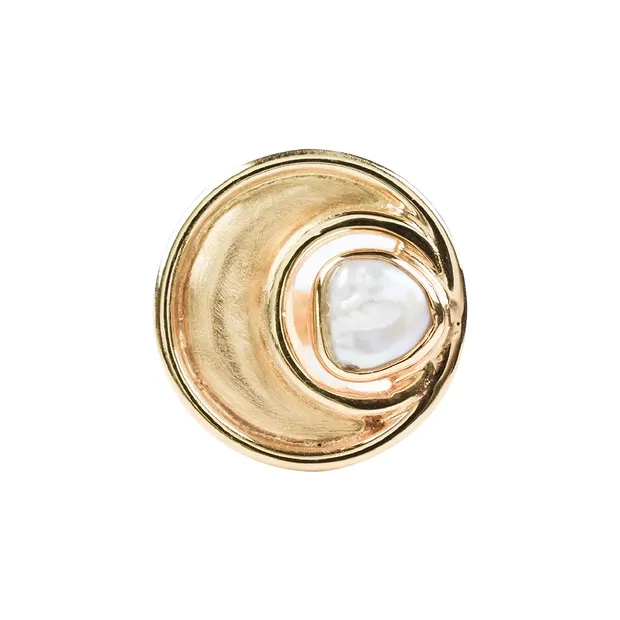 Ring Keshi-Perle, Mond, Größe 63, vergoldet | Edelsteine, Heilsteine & Schmuck