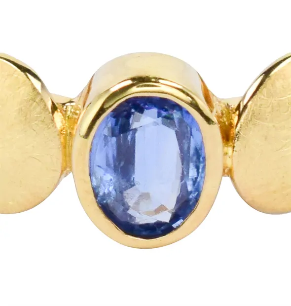Ring Disthen oval facettiert, Flügel, vergoldet, eismatt, Gr. 60 (19) | Marco Schreier