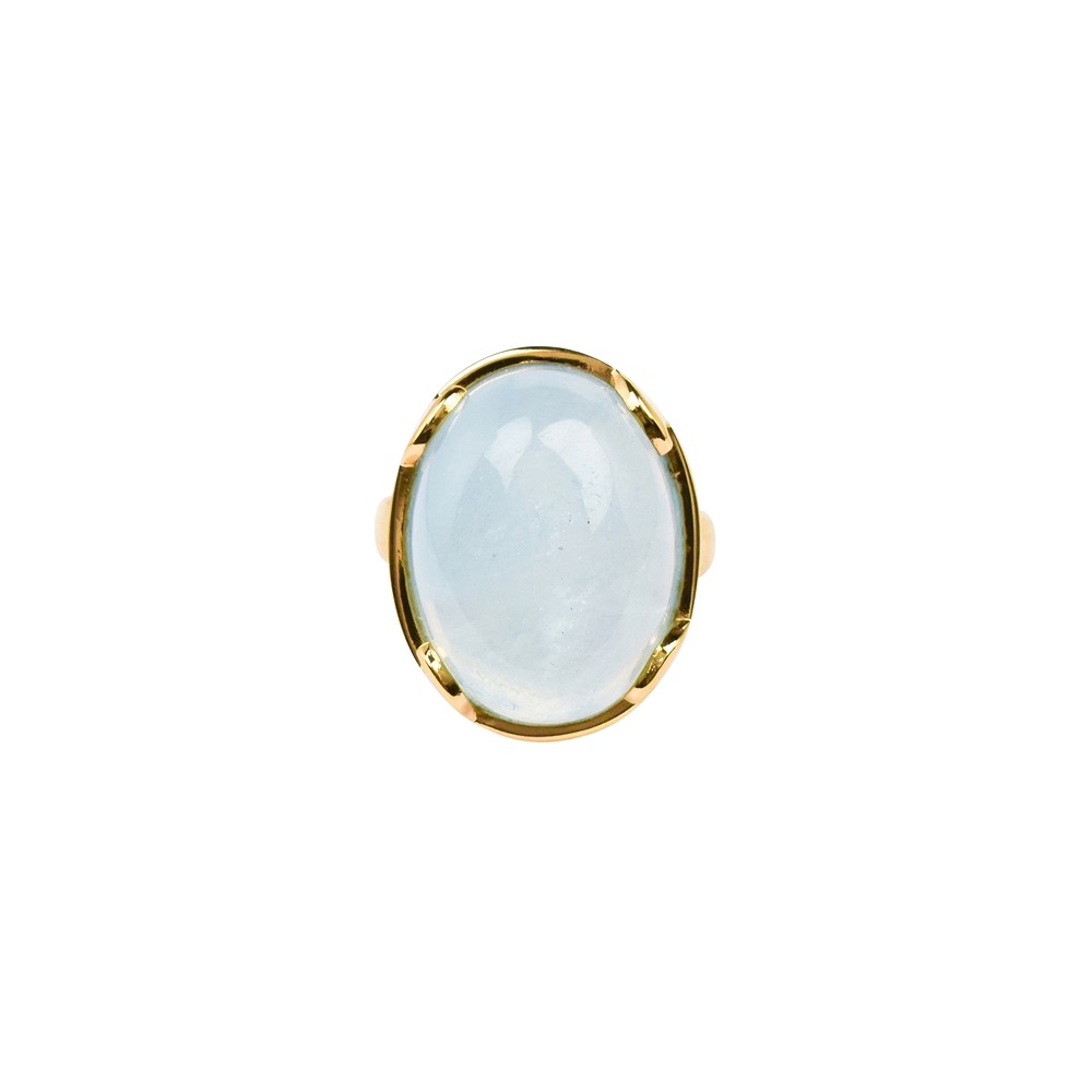 Bague Aigue-marine ovale (20 x15mm), taille 63, plaquée or  | Marco Schreier
