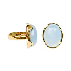 243009220018 Aquamarine oval ring (20 x15mm), size 63, gold-plated  | Marco Schreier