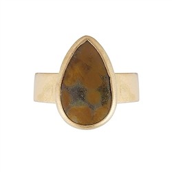 243009220339 Bague Océan-Jaspis, goutte (18 x 10mm,) taille 54 (17), dorée à l'or fin | Marco Schreier