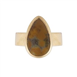 243009220340 Bague Oc&#xE9;an-Jaspis, goutte (18 x 10mm,) taille 57 (18), dor&#xE9;e &#xE0; l&#x27;or fin | Marco Schreier