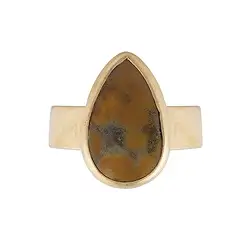 243009220340 Ring Ozean-Jaspis, Tropfen (18 x 10mm,) Größe 57 (18), vergoldet | Marco Schreier