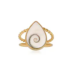 243009240035 Ring Shivas Auge (15mm), Tropfen, Größe 60 (19), vergoldet | Marco Schreier