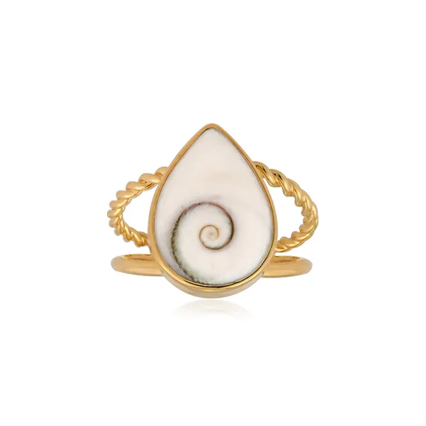 Ring Shivas Auge (15mm), Tropfen, Größe 60 (19), vergoldet | Marco Schreier
