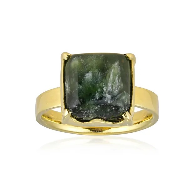 Ring Serafinit Cushion (12mm), size 60 (19), gold-plated | Marco Schreier