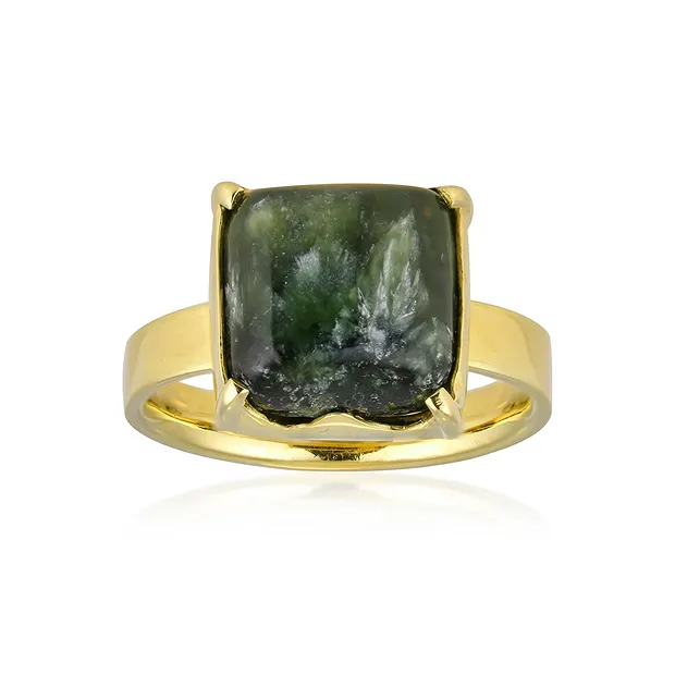 Anello Serafinit Cushion (12 mm), misura 63 (20), placcato oro | Marco Schreier