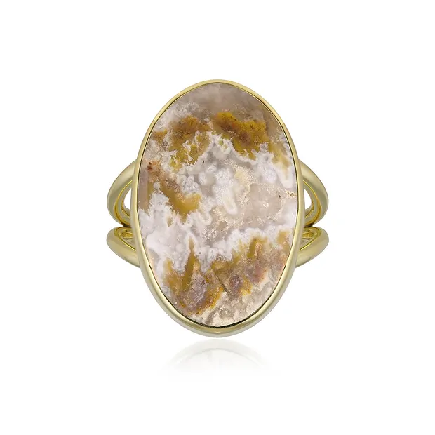 Ring Caramel-Druzy, Oval, Größe 57 (18), vergoldet | Marco Schreier