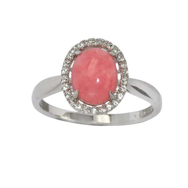Série 3 bague design rhodochrosite et topaze, taille 57 | Marco Schreier