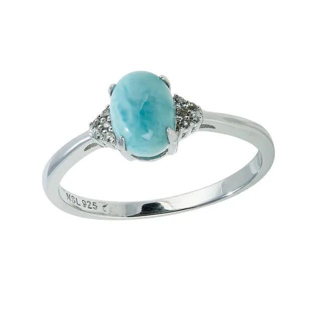 Serie 5 Ring Larimar, Topas, Gr. 60, rhodiniert | Marco Schreier