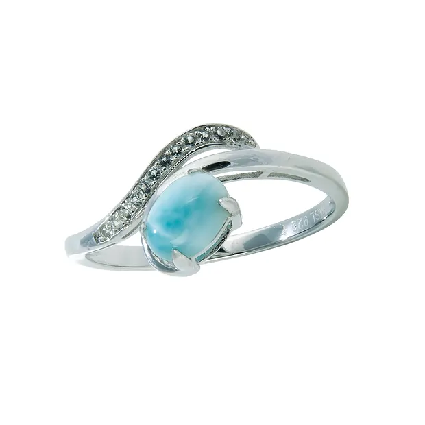 Serie 3 Ring Larimar, Topas, Gr. 60, rhodiniert | Marco Schreier