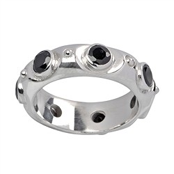 243018160108 Anello Spinello (nero), misura 59, rodiato | grossista gemme e pietre curative