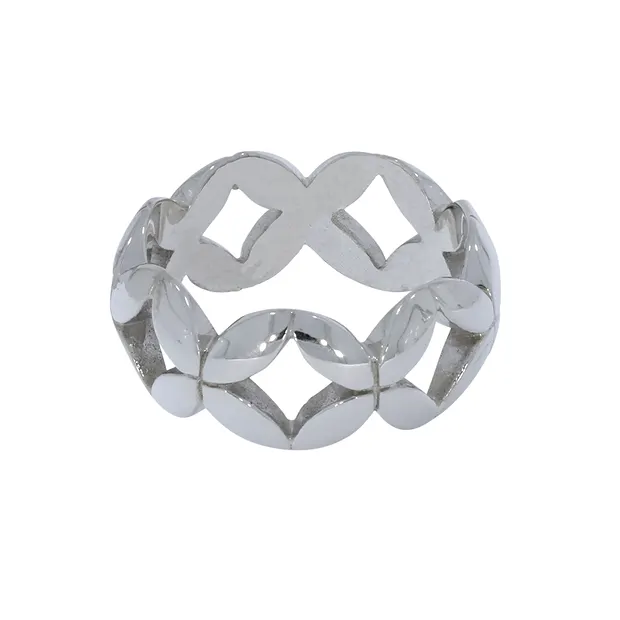 Ring „Blüte“ eckig, Gr. 55, rhodiniert | Edelsteine, Heilsteine & Schmuck-Handel