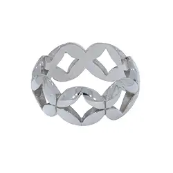 243018170016 Anello quadrato "Blossom", misura 57, rodiato | Marco Schreier