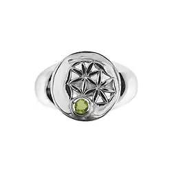 243018170028 Ring Blütenmotiv Peridot, Gr. 57, rhodiniert  | Marco Schreier