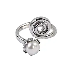243018170041 Ring Spirale mit Perle (7mm), Größe 55 | Edelsteine, Heilsteine & Schmuck-Handel