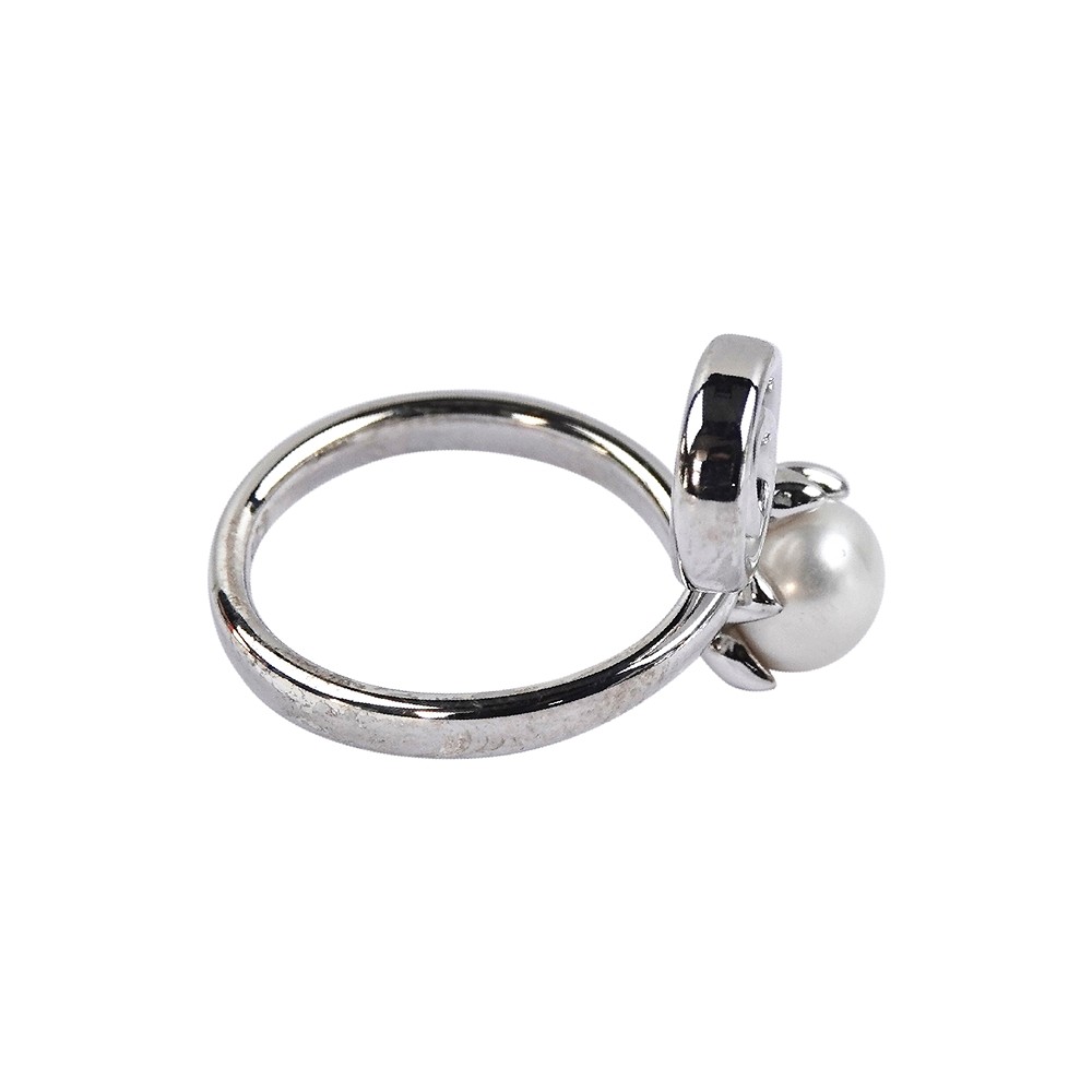 Ring spiral with pearl (7mm), size 57 | wholesale gems, healing stones & jewelry