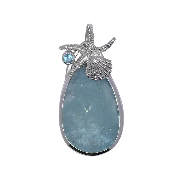 Anillo "Sea Life" Aguamarina, topacio, talla 57, rodinado | Marco Schreier