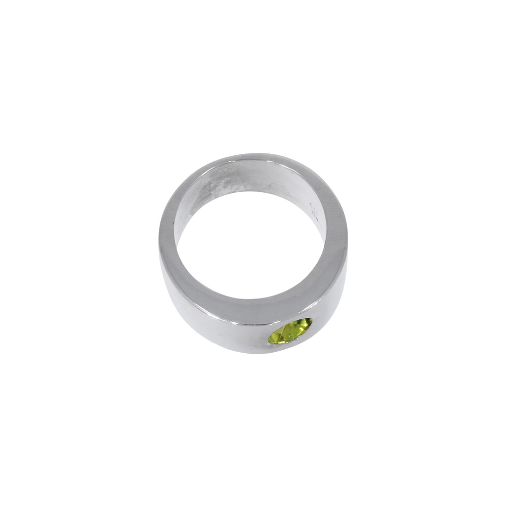 Band ring with Peridote (6mm), size 55, rhodiniert | Marco Schreier
