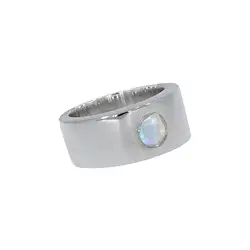 243018170092 Bandring mit Labradorit weiß (6mm), Gr. 61, rhodiniert | Marco Schreier