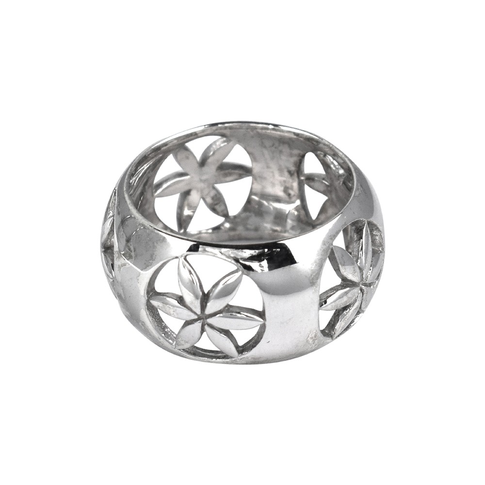 Bague "Fleur", taille 59, rhodié | Marco Schreier