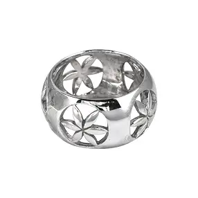Flower" ring, size 61, rhodiniert | wholesaler gems, healing stones & jewelry