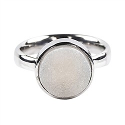 243018200068 Bague Agate Druzy (12mm), taille 58, rhodiée | Marco Schreier