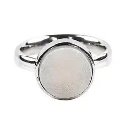 243018200068 Agate (Druzy) ring, round (12mm), size 58, rhodiniert | Marco Schreier