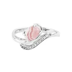 243018200163 Rhodochrosite ring, topaz, size 55, rhodiniert | gems, healing stones & jewelry