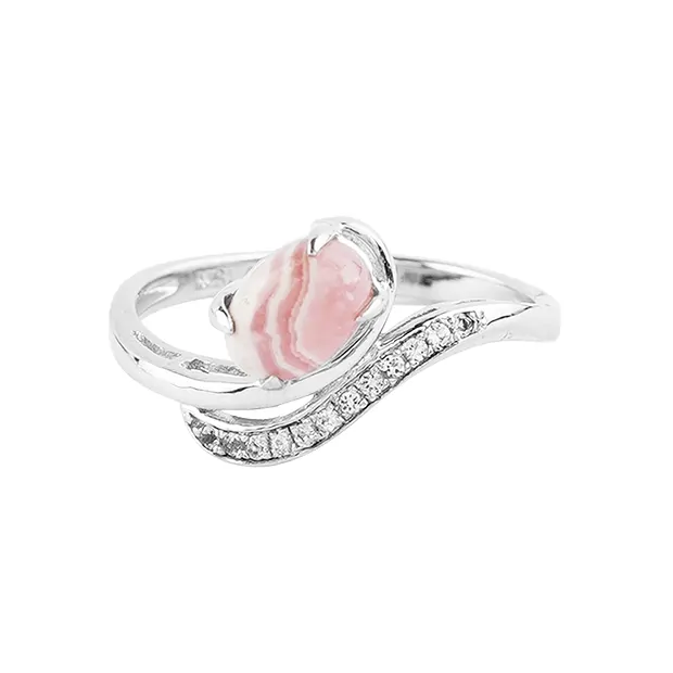 Ring Rhodochrosit, Topas, Größe 55, rhodiniert | Marco Schreier
