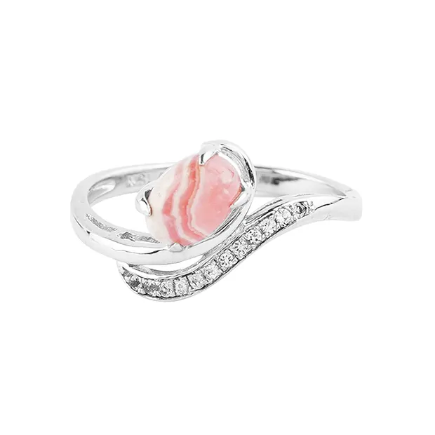 Ring Rhodochrosit, Topas, Größe 55, Serie 9, rhodiniert | Marco Schreier