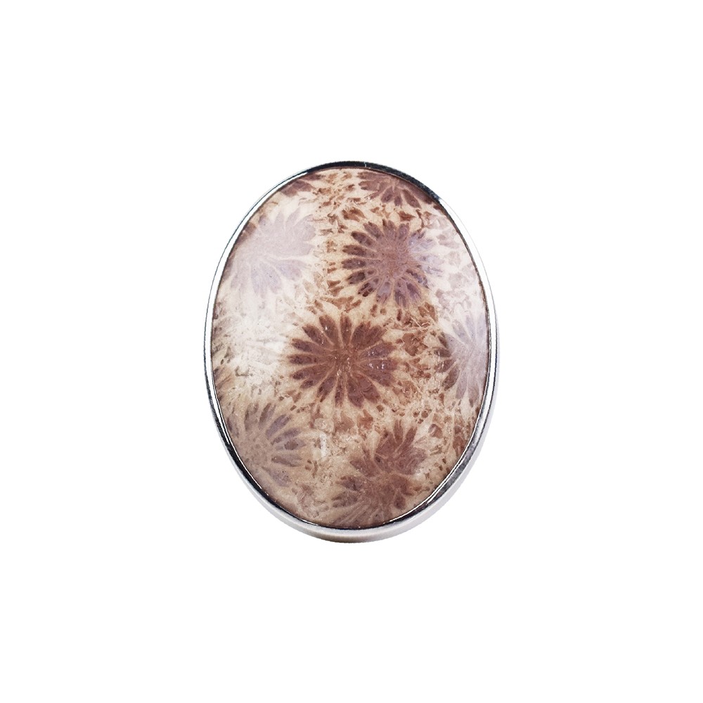 Anillo ovalado de Coral petrificado (29 x 21mm), talla 54 | Marco Schreier