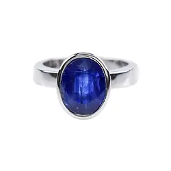 243018210174 Kyanite oval faceted ring (11mm), size 57, rhodiniert | Marco Schreier