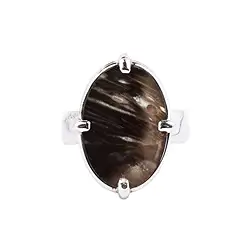 243018210221 Ring Prärie-Achat (Pflanzenfossil) Oval (20 x 15mm), Größe 61, rhodiniert | Marco Schreier