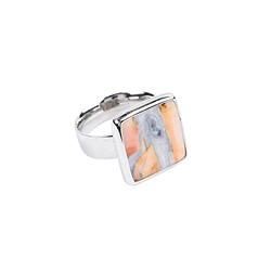 243018210239 Maligano jasper square ring, size 60, rhodiniert | Marco Schreier