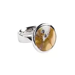 243018210313 Maligano jasper ring, round, size 63, rhodiniert | Marco Schreier