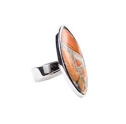 243018210324 Anello marquise in diaspro di Maligano, misura 60, rodiato | Marco Schreier