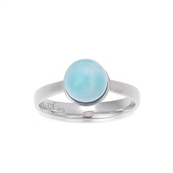 243018230004 Anillo de bola de Larimar (8mm), talla 60 (19), rodinado | Marco Schreier