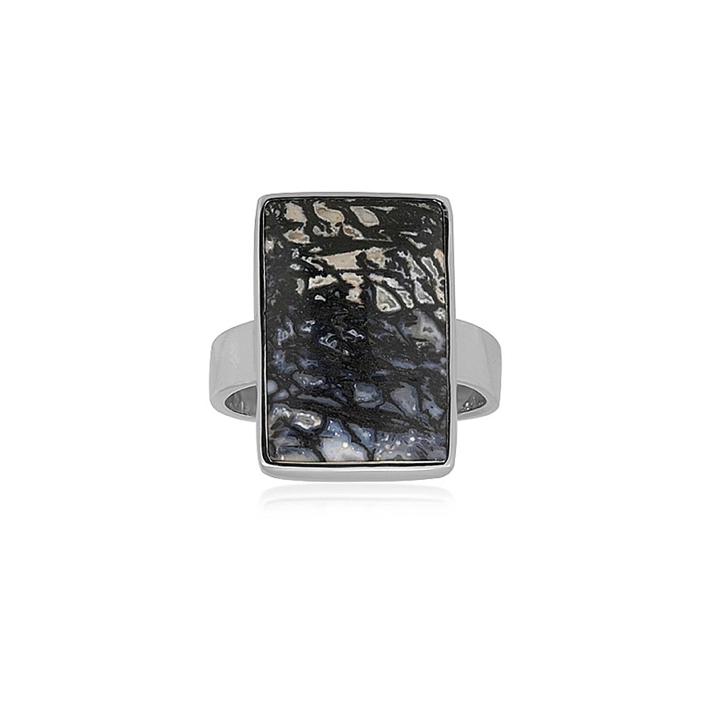 Anillo cebra palma madera rectángulo (18 x 12mm), talla 65 (21), rodinado | Marco Schreier