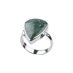 243018240014 Ring Chalcedon (grün), Tropfen (20 x 14mm), rhodiniert, Größe 54 (17)  | Marco Schreier