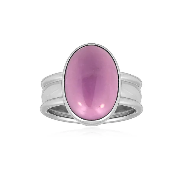 Ring Phosphosiderit, oval, rhodiniert, breit, Größe 54 (17) | Marco Schreier