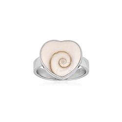 243018240172 Nautilus snail ring (16 x 14mm), heart, size 54 (17), rhodiniert  | Marco Schreier