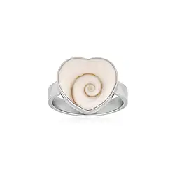 243018240172 Nautilus snail ring (16 x 14mm), heart, size 54 (17), rhodiniert  | Marco Schreier