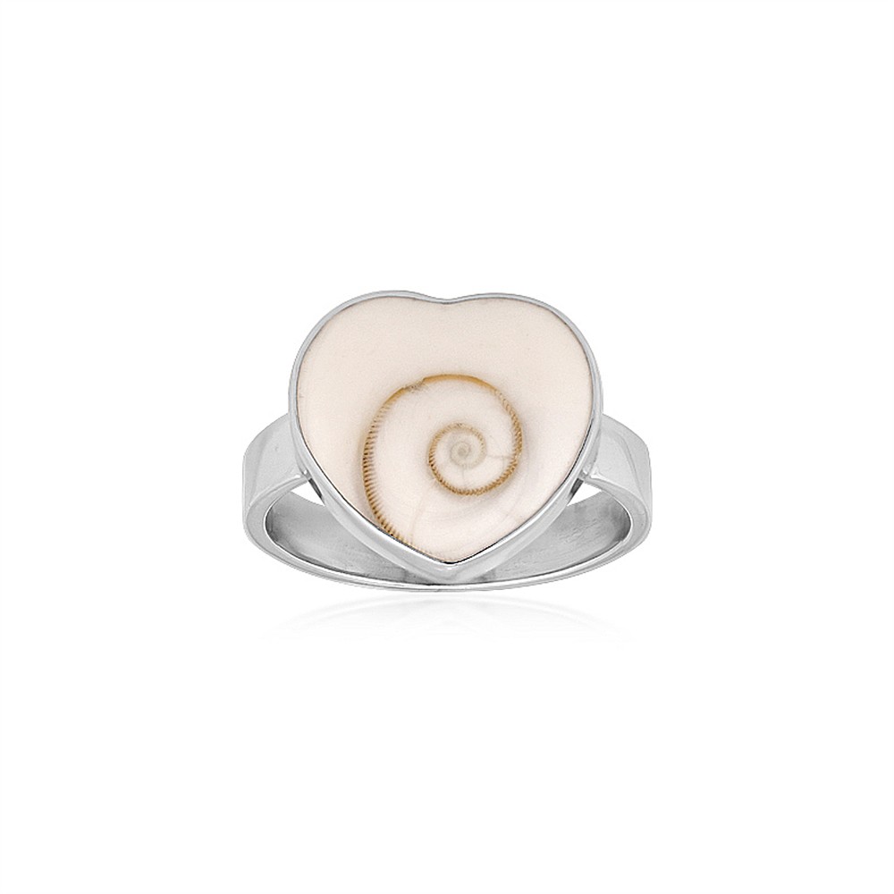 Nautilus snail ring (16 x 14mm), heart, size 54 (17), rhodiniert  | Marco Schreier