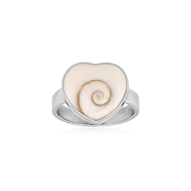 Ring Nautilusschnecke (16 x 14mm), Herz, Größe 54 (17), rhodiniert  | Marco Schreier
