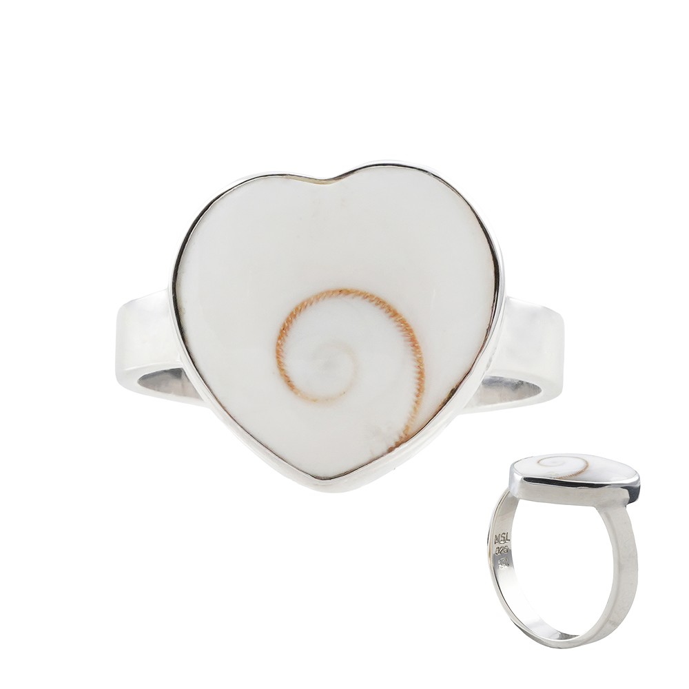 Anello Nautilus snail (16 x 14 mm), cuore, misura 63 (20), rodiato | Marco Schreier