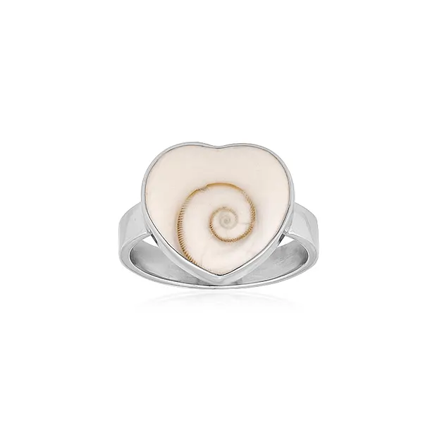 Anello Nautilus snail (16 x 14 mm), cuore, misura 63 (20), rodiato | Marco Schreier