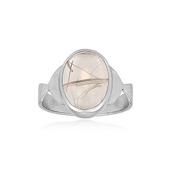 243018250005 Anillo de cuarzo rutilo, ovalado (15 x 11 mm), talla 54 (17), rodinado | Marco Schreier