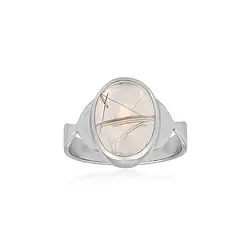 243018250005 Anillo de cuarzo rutilo, ovalado (15 x 11 mm), talla 54 (17), rodinado | Marco Schreier